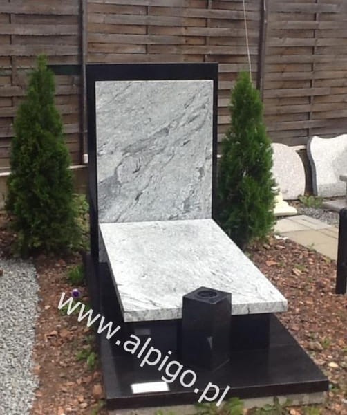 Nagrobek 90x190, "VISCONT WHITE i SZWED".